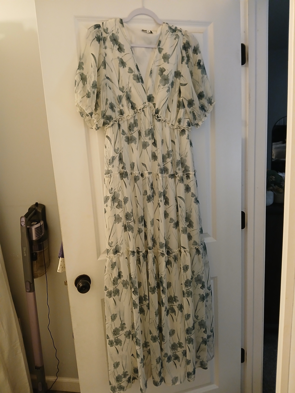 Baltic Born Cream Maxi Dress with Sage Green Floral Print